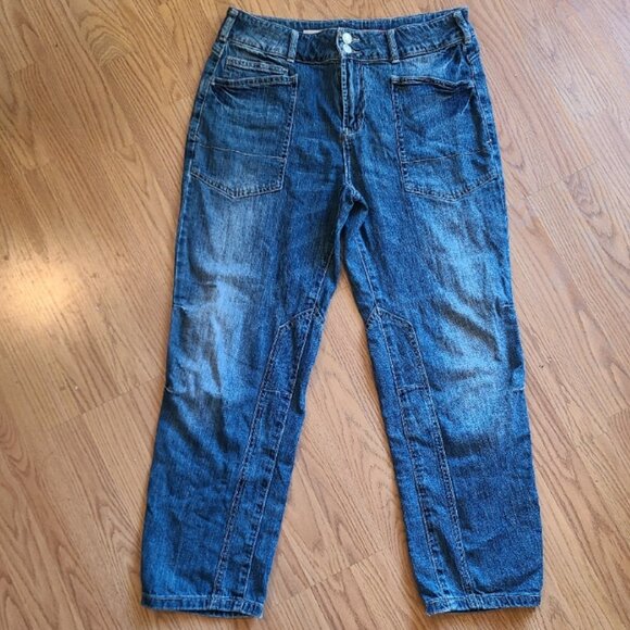 ANTHROPOLOGIE PILCRO THE WANDERER DENIM CARGO UTILITY PANTS sz 29 Petite - Picture 2 of 8